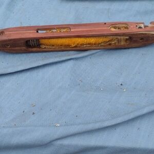 Antique  Sewing Wooden Tool with Yellow Thread